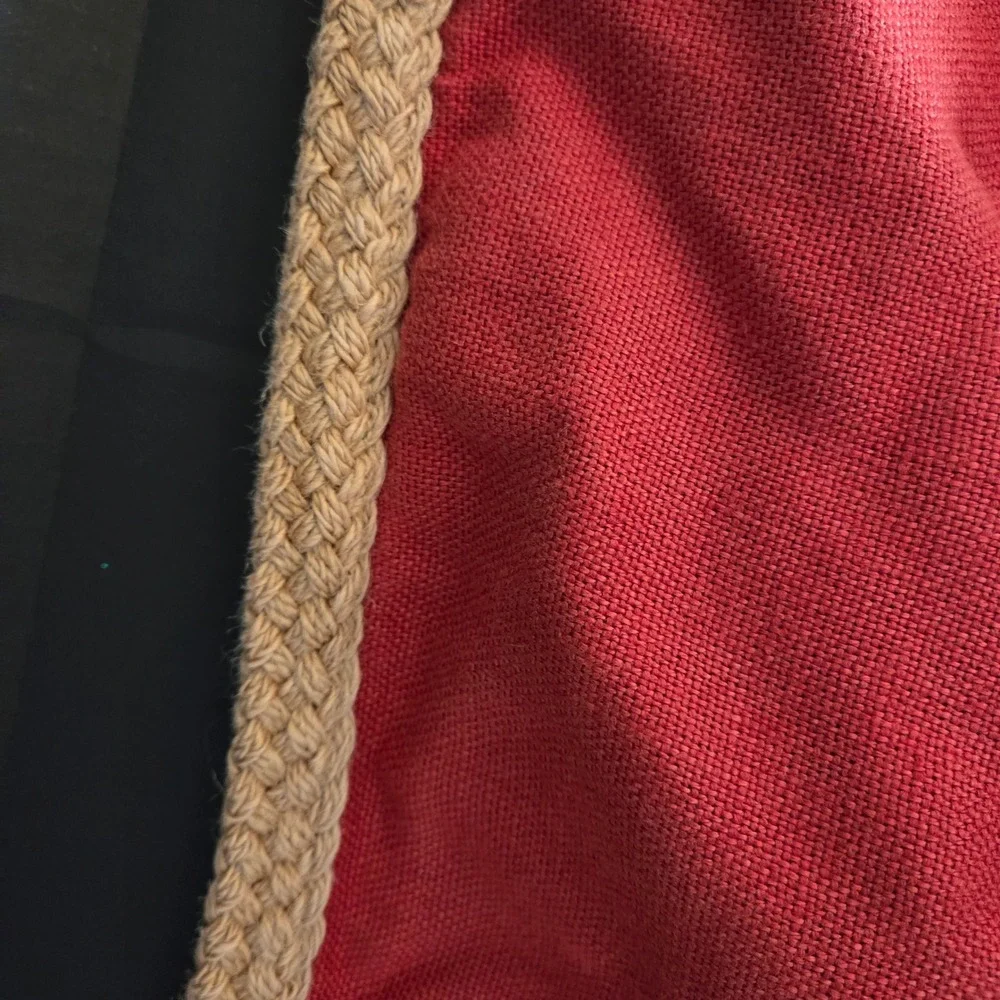 Pottery Barn Earthy Red Pillow Cover with Braided‎ Jute Border 20x20 inches